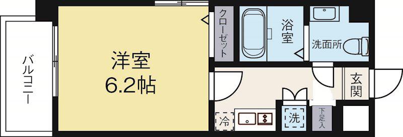 ダイナコートエスタディオ博多(1K/10階)の間取り写真