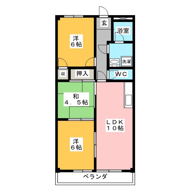 サンシャイン山川(3LDK/1階)の間取り写真
