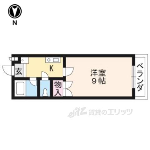 WINDSⅢ(1K/2階)の間取り写真