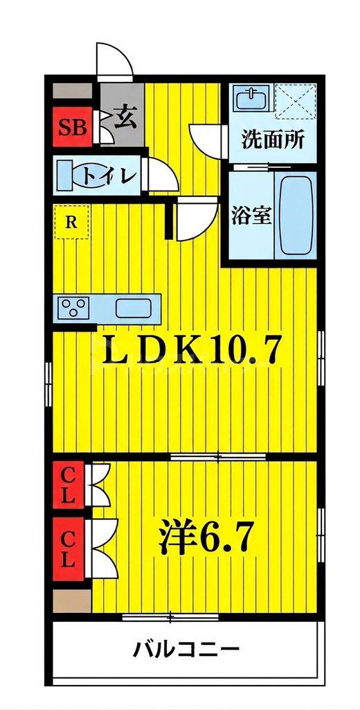 EIKARO(1LDK/3階)の間取り写真