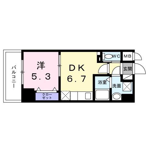 スアヴィス平塚八重咲(1DK/5階)の間取り写真