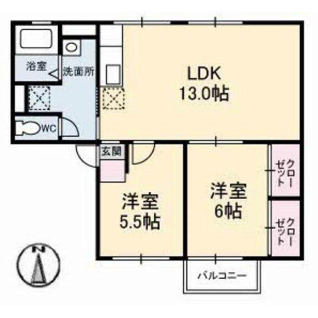 シティハイムソファレ(2LDK/2階)の間取り写真