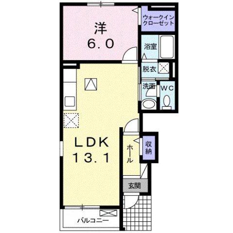 エアリーメゾンII(1LDK/1階)の間取り写真