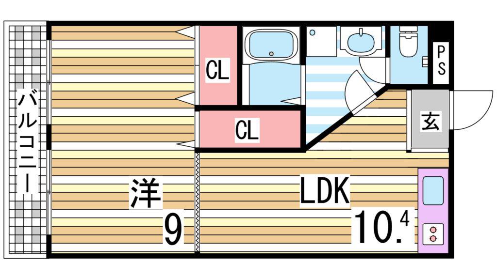 ホワイトヒルマンション(1LDK/3階)の間取り写真
