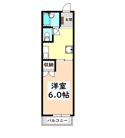 ビラージュII(1K/1階)の間取り写真