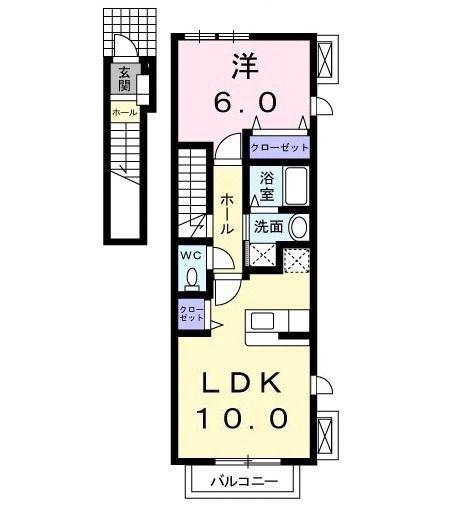 アルドール(1LDK/2階)の間取り写真