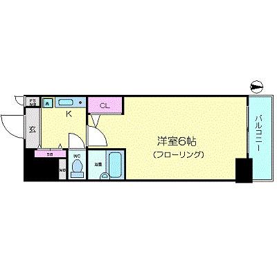 エスリード梅田新道第2(1K/11階)の間取り写真