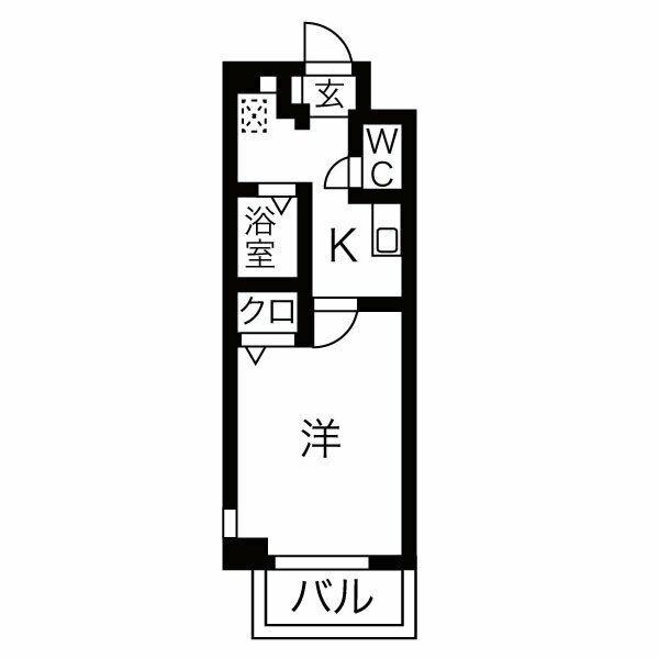 セントラルハイツ内山(1K/3階)の間取り写真
