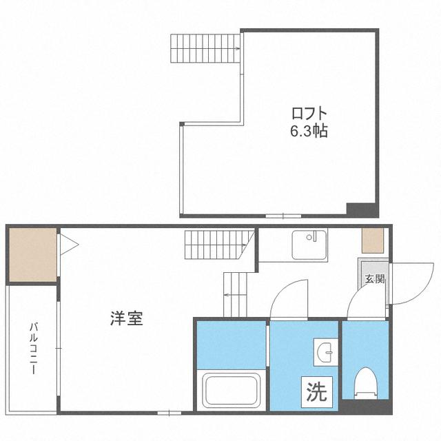 LA MAISON LISA(1K/2階)の間取り写真