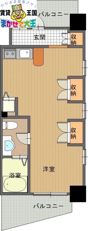 ベガ岩屋ツインタワー(ワンルーム/6階)の間取り写真