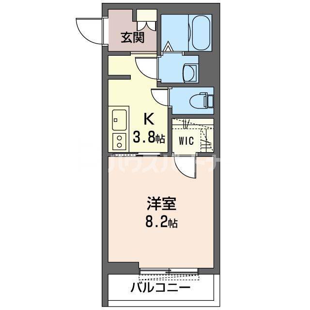 レフィシア(1K/2階)の間取り写真