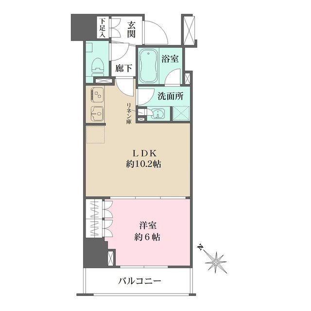 パークハウス西早稲田アーバンス(1LDK/5階)の間取り写真