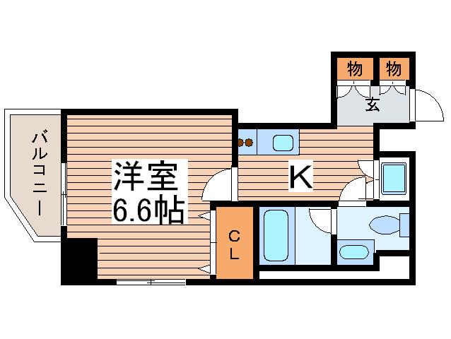 スパシエトラッド川口(1K/9階)の間取り写真