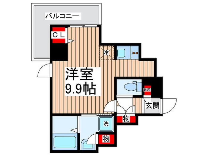 グランカーサ錦糸町(ワンルーム/9階)の間取り写真