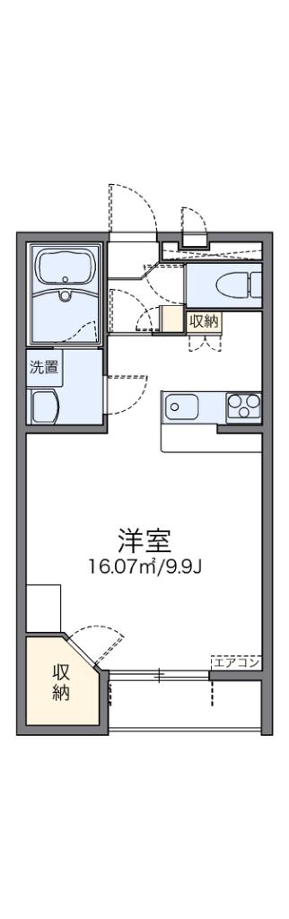 レオパレス南生駒(1K/2階)の間取り写真