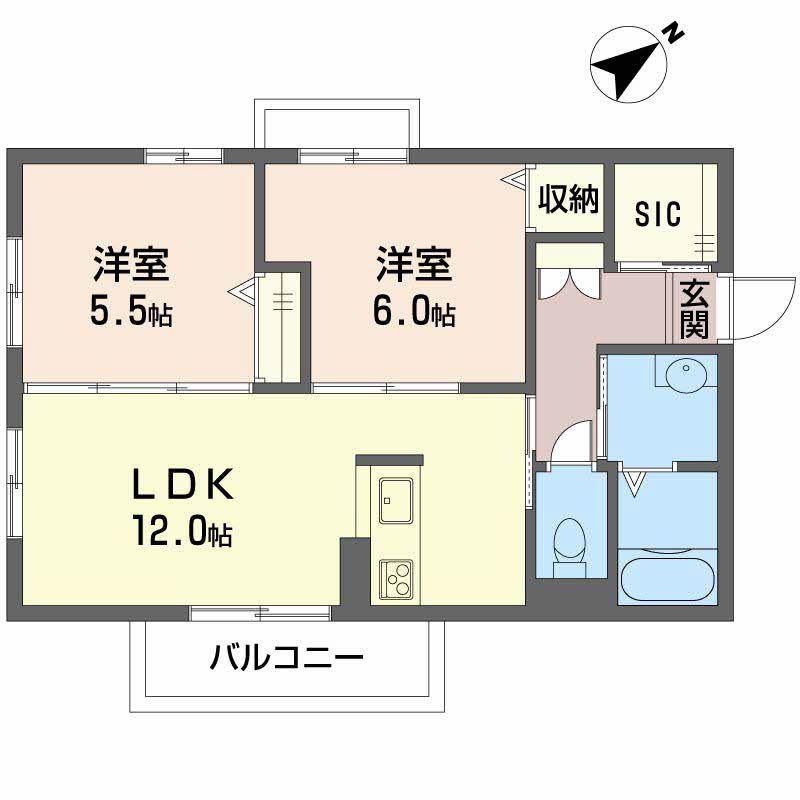 PEPPERGRASS(2LDK/3階)の間取り写真