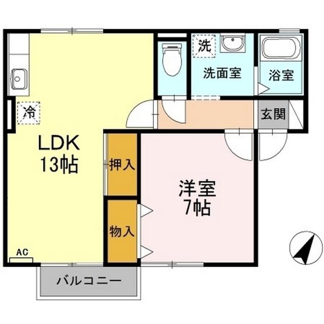 ベル・エポックA(1LDK/2階)の間取り写真