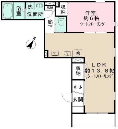 NIDO LARGO(1LDK/2階)の間取り写真