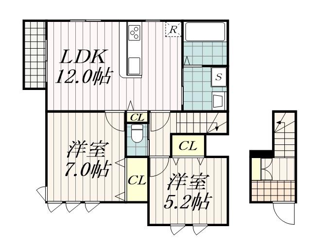 MAISON ISHIKAWA(2LDK/2階)の間取り写真