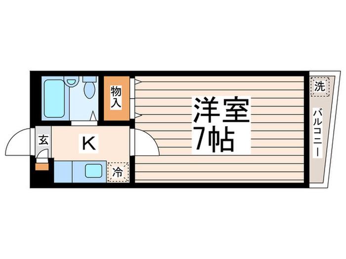 カオパレスN0.7(1K/2階)の間取り写真