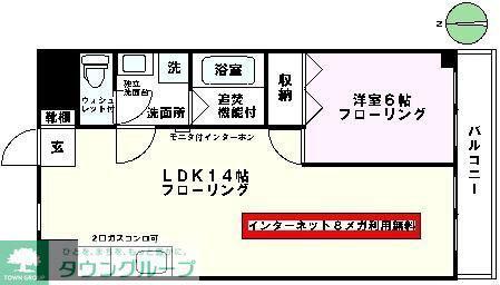 ルマインダー日吉(1LDK/2階)の間取り写真