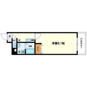 みおつくし江戸堀(1K/1階)の間取り写真