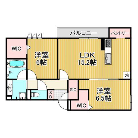 D-ROOM甲子園口(2LDK/2階)の間取り写真
