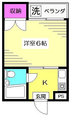 フラット桜台(1K/3階)の間取り写真