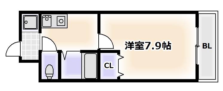 ラフィーネ北島(1K/3階)の間取り写真