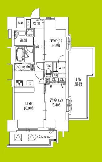 スプランディッド都島(2LDK/7階)の間取り写真