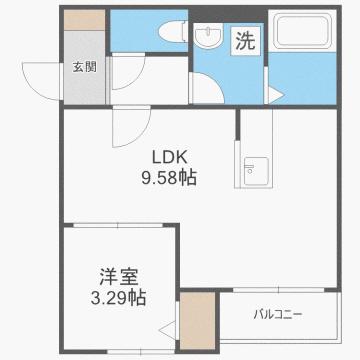 リーヴァ春日光町(1LDK/3階)の間取り写真