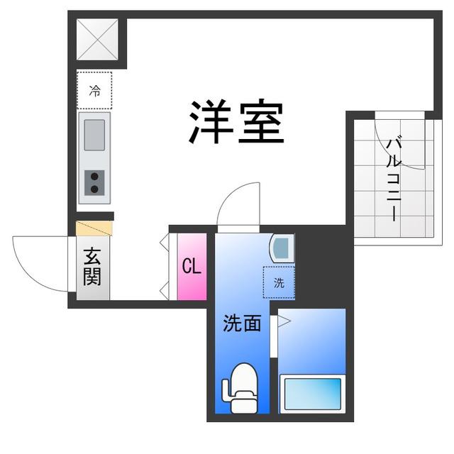 VITA NUOVA 堺(ワンルーム/5階)の間取り写真