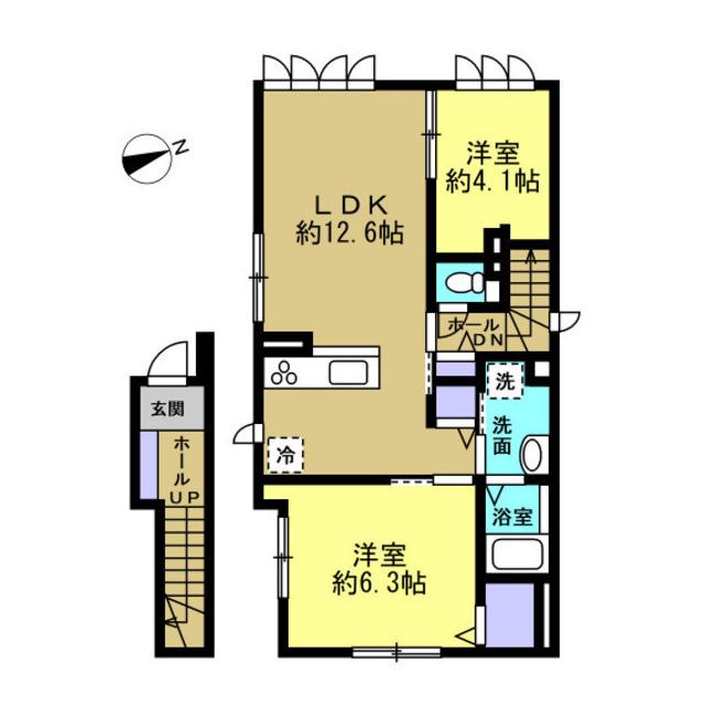 サステナブル(2LDK/2階)の間取り写真