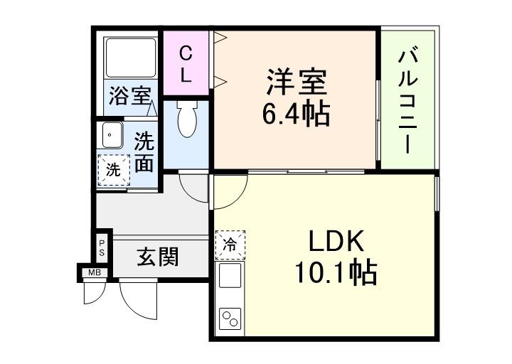 CASA・COMFORT(1LDK/2階)の間取り写真