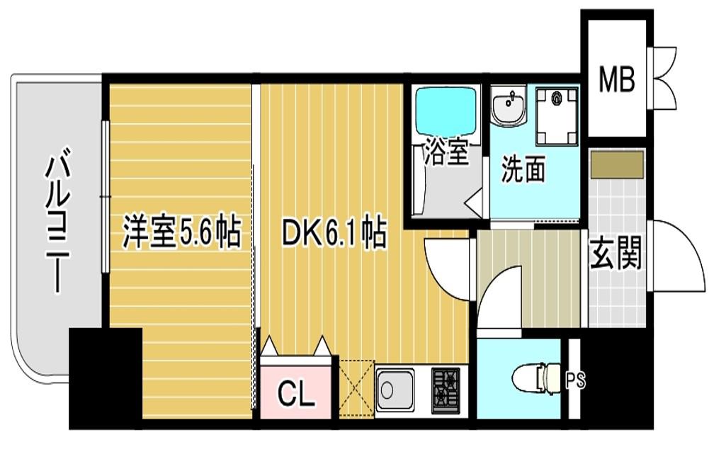 ふぁみゆ巽東(1DK/2階)の間取り写真