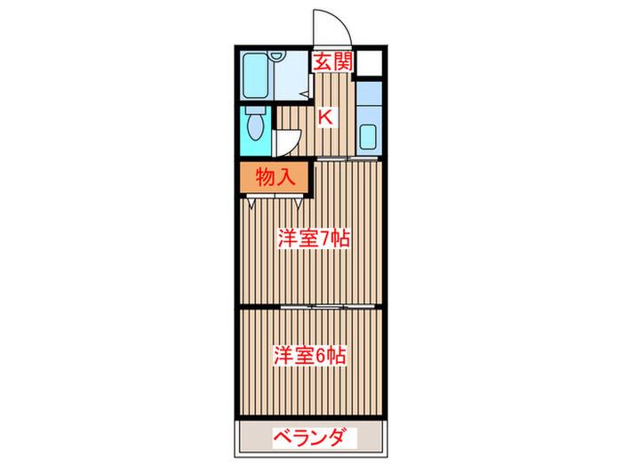 ソフィア(2K/4階)の間取り写真