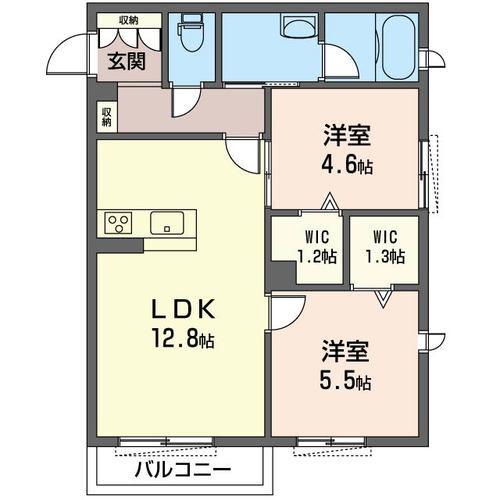 JEUNESSEIII(2LDK/1階)の間取り写真