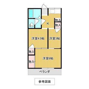 クレッシェンド(3K/1階)の間取り写真