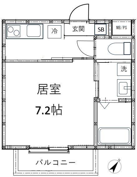 MAISON BRILLIO(1K/2階)の間取り写真