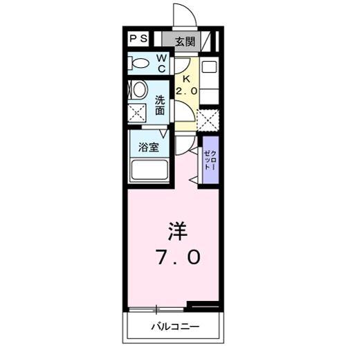 相鉄本線 和田町駅 徒歩6分 2階建 築4年(1K/2階)の間取り写真