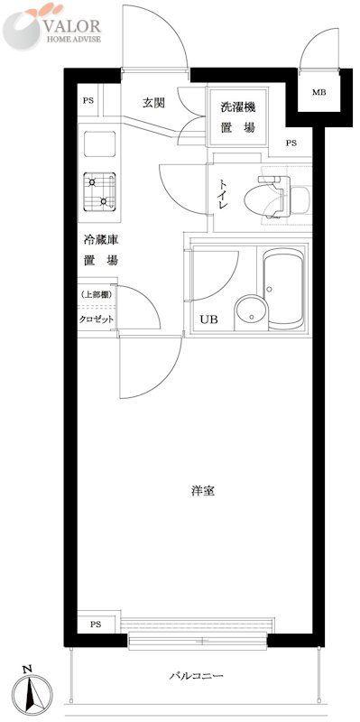ルーブル仲六郷壱番館(1K/2階)の間取り写真
