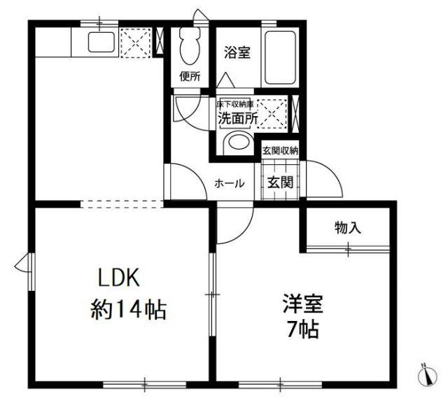 オストベルグ・ミヤコ(1LDK/2階)の間取り写真