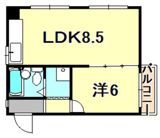グリーンシャトー(1LDK/3階)の間取り写真