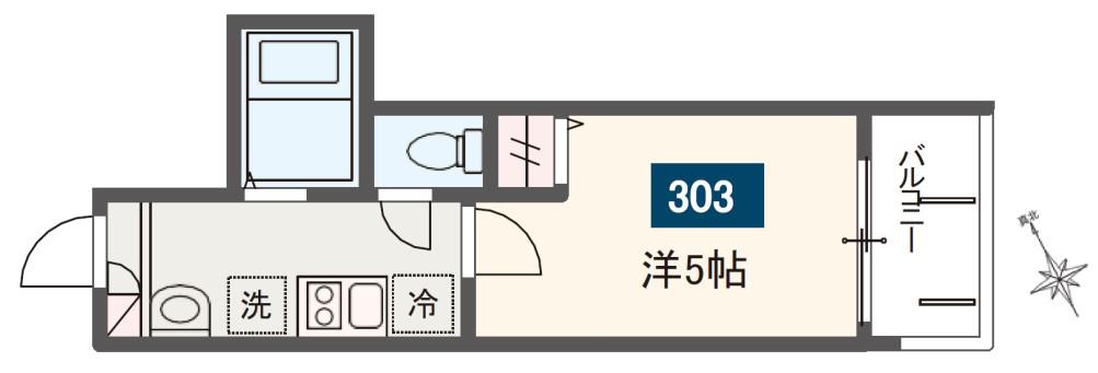 MELDIA六角橋1丁目(1K/3階)の間取り写真
