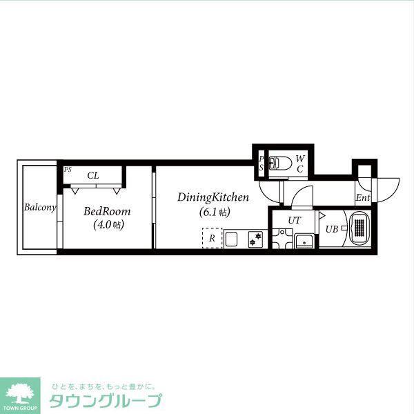 TH川名(1DK/2階)の間取り写真
