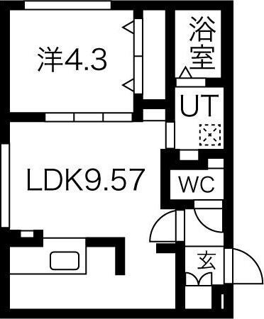 AMADEUS本通(1LDK/4階)の間取り写真