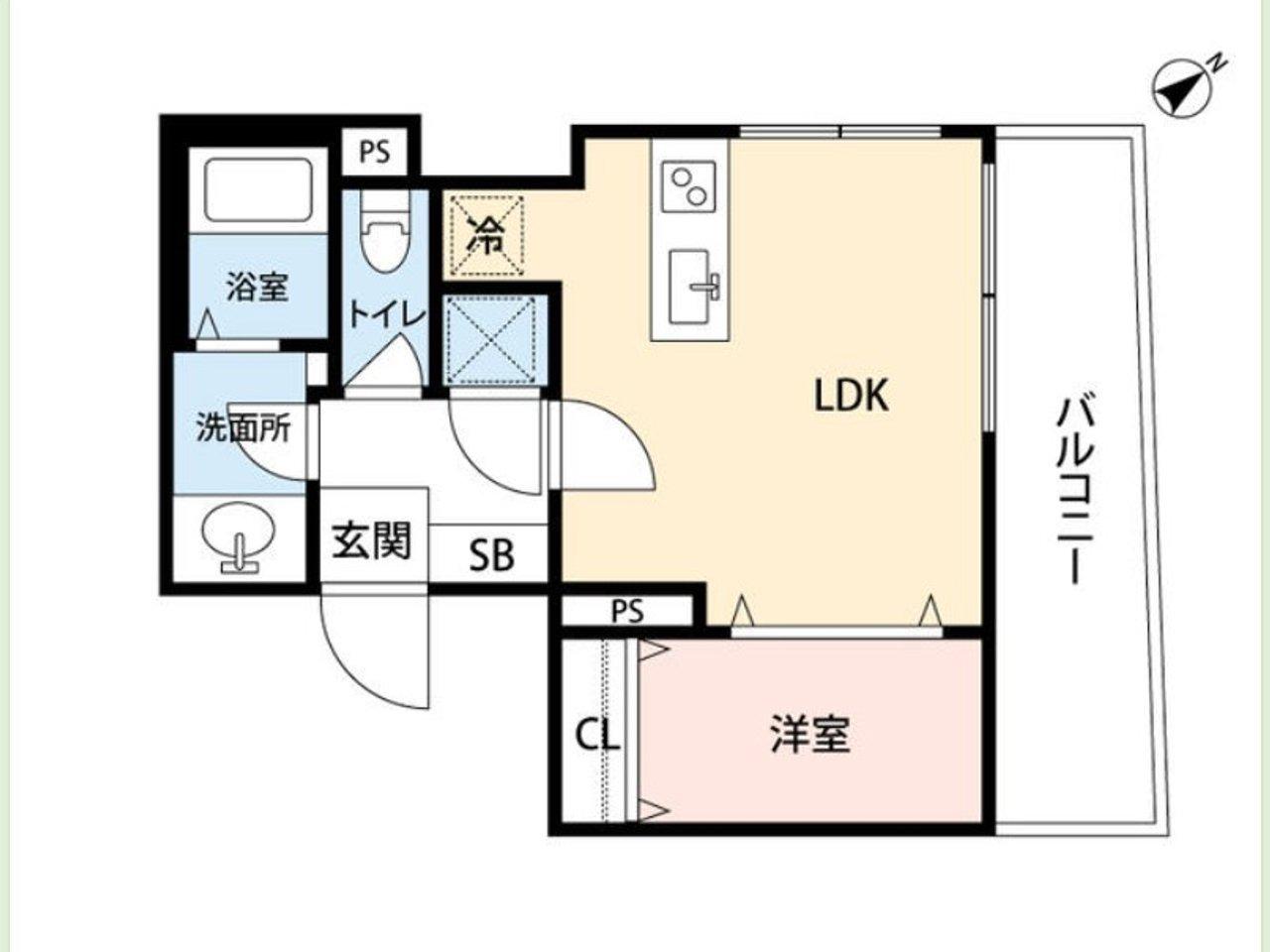 LEGALAND東中野(1DK/4階)の間取り写真