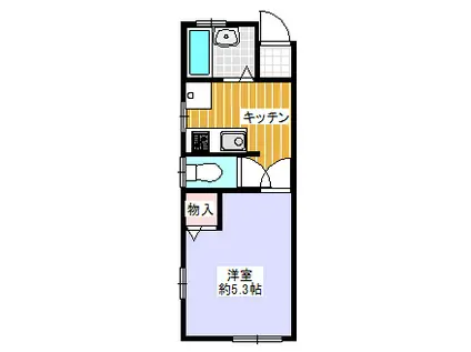 ソシア片瀬(1K/1階)の間取り写真