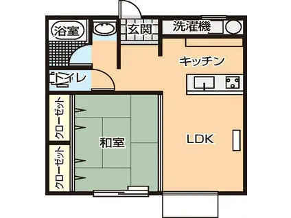 コーポアズマ東花王館(1LDK/1階)の間取り写真