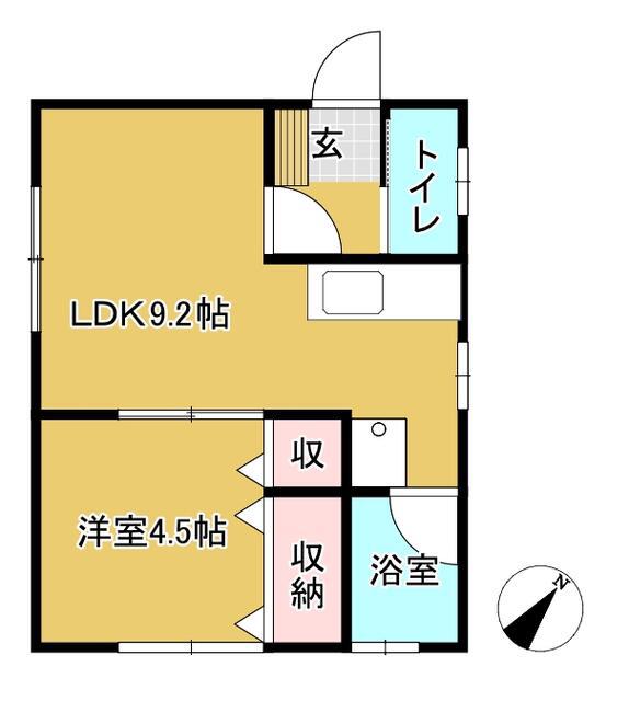 メゾンカルミア(1LDK/1階)の間取り写真